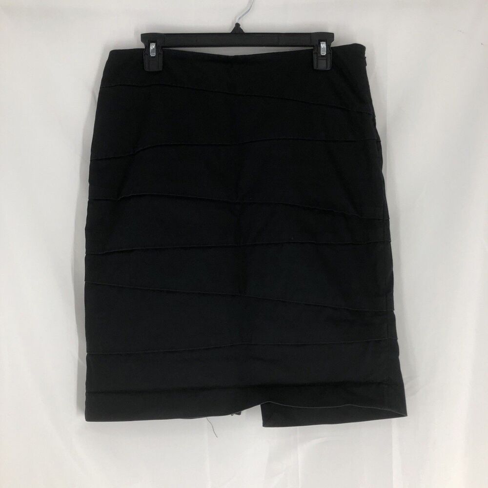 White House Black Market WHBM Black Tiered Pencil Skirt Women's Size 10